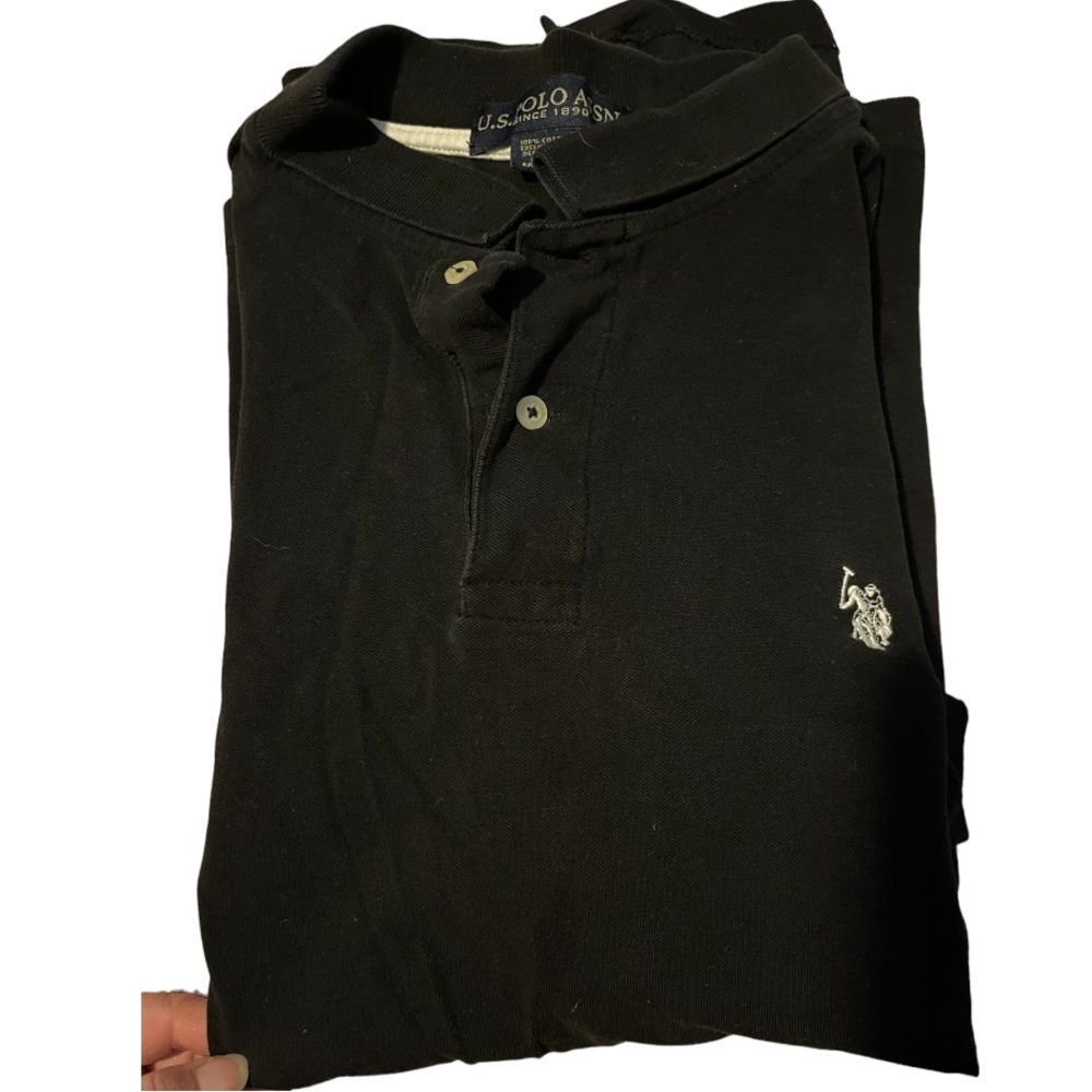 🪩 US Polo Association Polo Black Shirt Size Large #2047